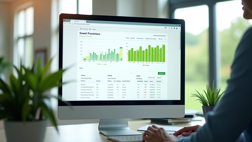 Dators ar lauksaimniecības analītikas programmu, kas rāda lauka karti ar dažādu krāsu zonām